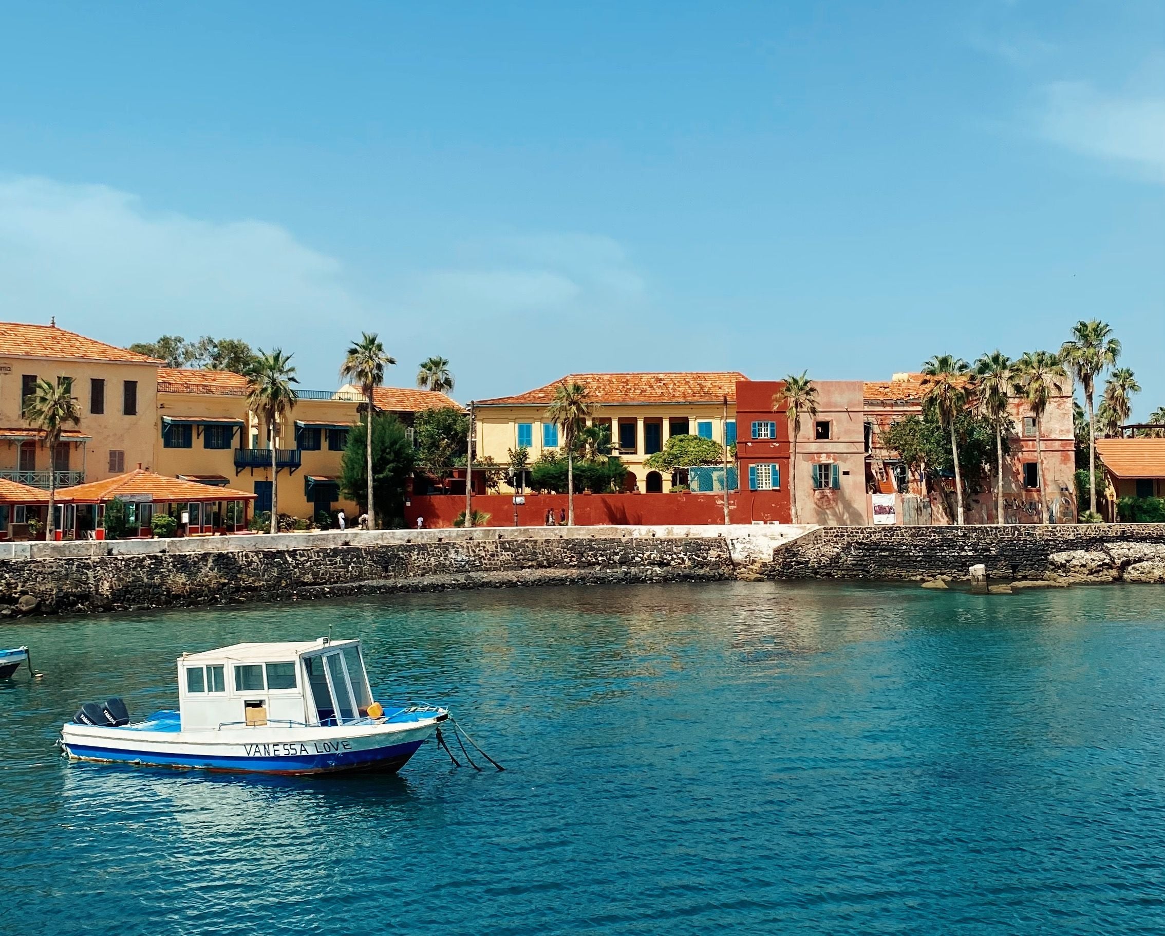 Colourful colonial houses on Gorée Island, Senegal